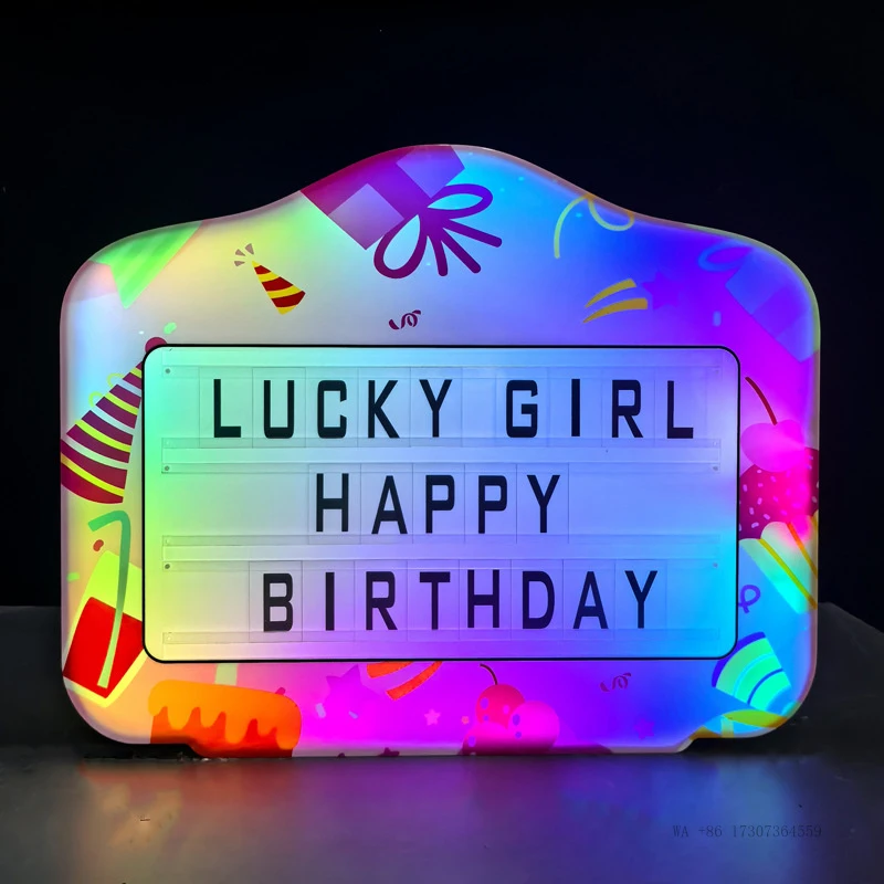 LEDLight-up hand-held sign, happy birthday colorful light sign, interchangeable letter s, letter billboard, birthday light b