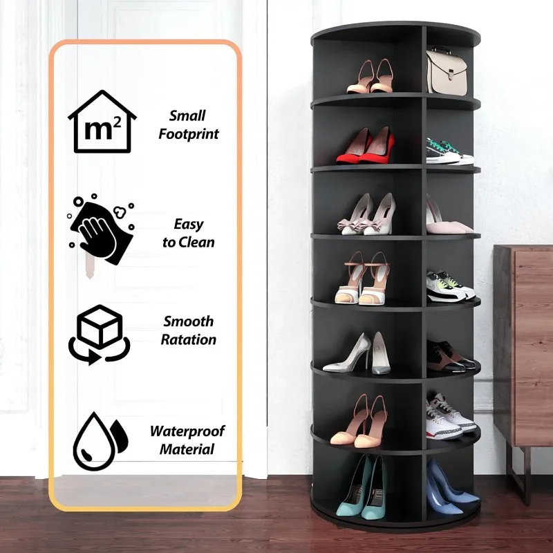 Cross-border rotating shoe cabinet round household multi-layer shoe rack display rack door  bag storage can be determin