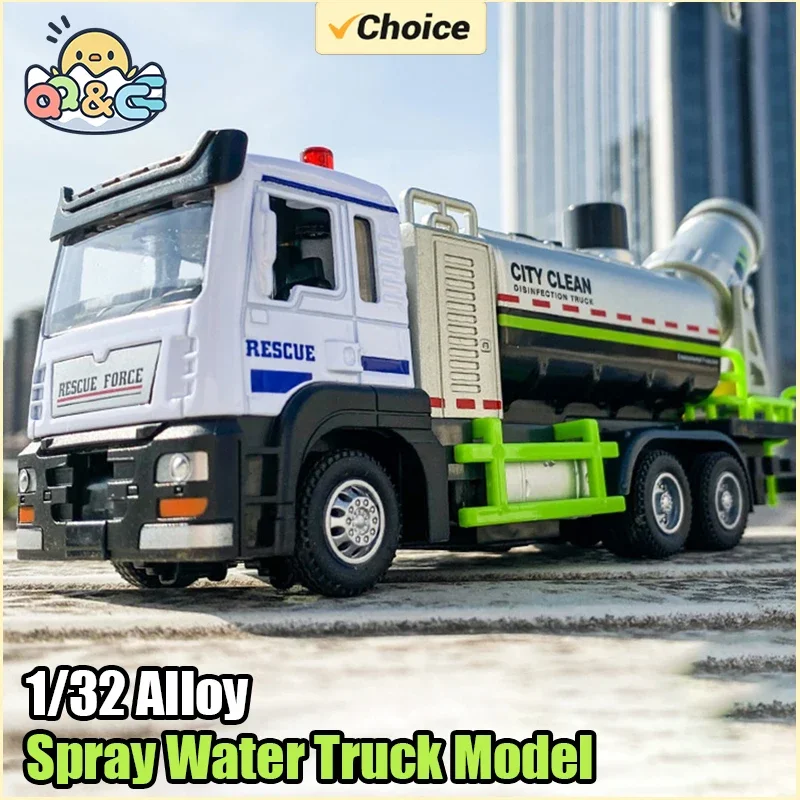 1/32 Model Car Light Sound Friction Spray Water Truck Toy Spray Truck Pull Back Diecast Toy for Truck Model Collectors Toys Gift