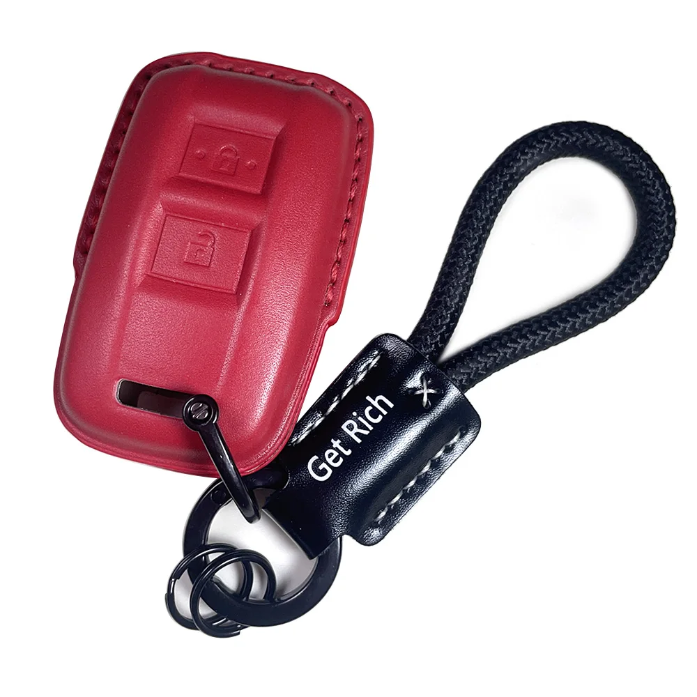 حافظة مفاتيح السيارة من الجلد الطبيعي لسيارة تويوتا لاند كروزر LC70 LC71 LC76 LC78 LC79 LC 70 71 76 78 79 غطاء لاقط ملحقات حقيبة فوب