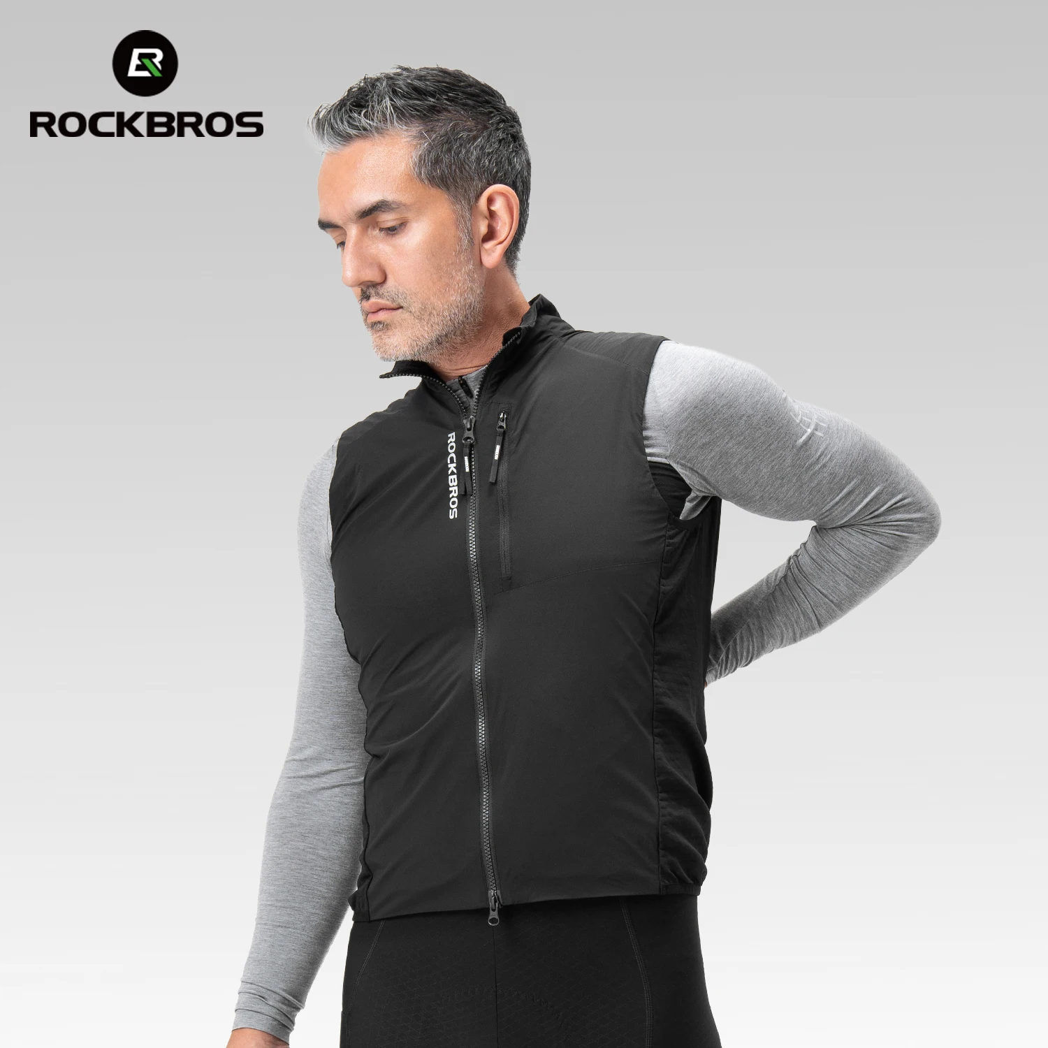 

ROCKBROS осенне-зимний велосипедный жилет ветрозащитный теплый флисовый жилет без рукавов легкий портативный жилет куртка одежда для велоспорта
