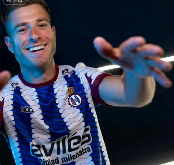 25-26 Venta caliente España fútbol Real Avilés Jersey camiseta de los hombres de secado rápido 3D transpirable niños nuevo tren partido Jersey especial