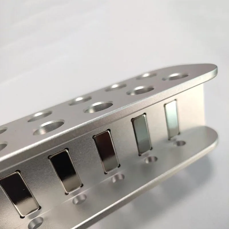 For biomagnetic separation in 1.5 ml and 0.5 ml centrifuge/EP test tube lab, 12-well aluminum magnetic rack