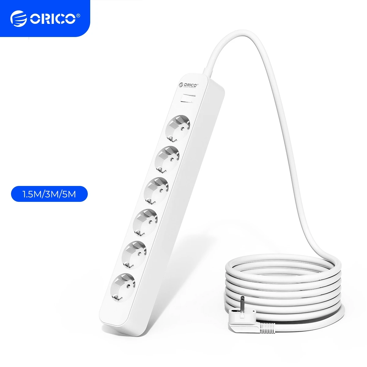 ORICO Power Strip with 3m Extension Cable Electrica Socket 6AC Outlets Multiple Sockets with Surge Protector Network Filter