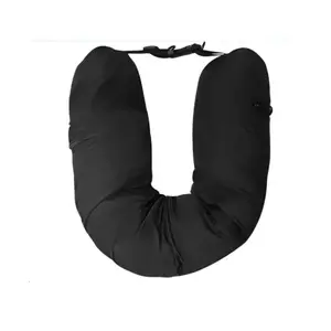 Almohada de almohada de cuello de viaje relleno con ropa de almohada almacenamiento de tela lycra almohada de bolsa de viaje portátil de transporte portátil 8 Mejores almohadas de sudadera con capucha de viajes de ventas - №5