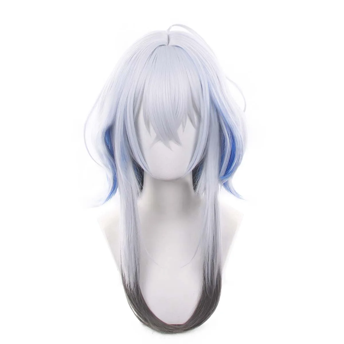 Women Game Wuthering Waves Galbrena Gray Blue Gradient Hair Wigs