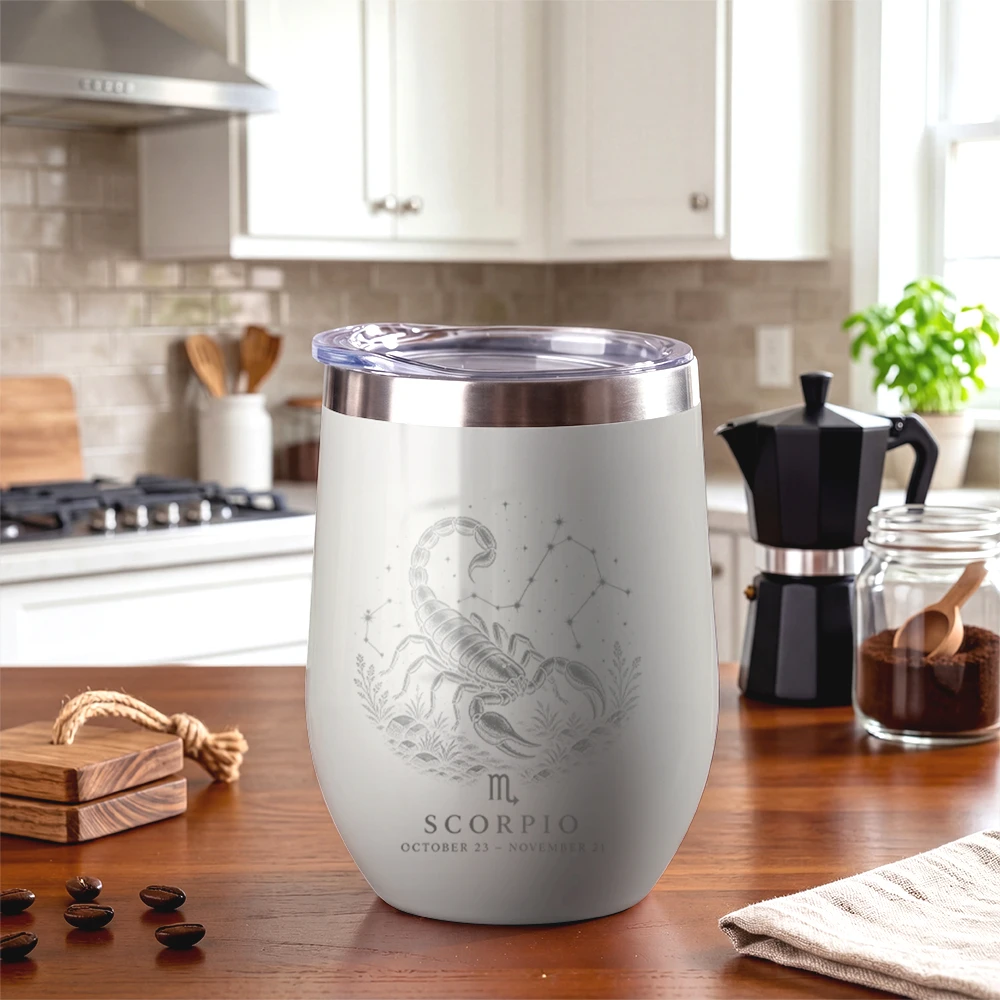Star Sign Charm Vacuum Flasks 1PC 12oz Eggshell Stainless Steel Thermos 360ml Portable Coffee Beer Mug Vacuum Insulated Flask