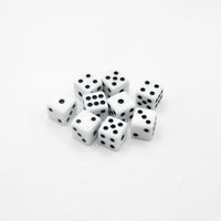 5Pcs/10Pcs 14mm/10mm 6 Sided Drinking White Dices Round Corner Cubes RPG Dice Acrylic Game Accessory Digital Point Dice Set