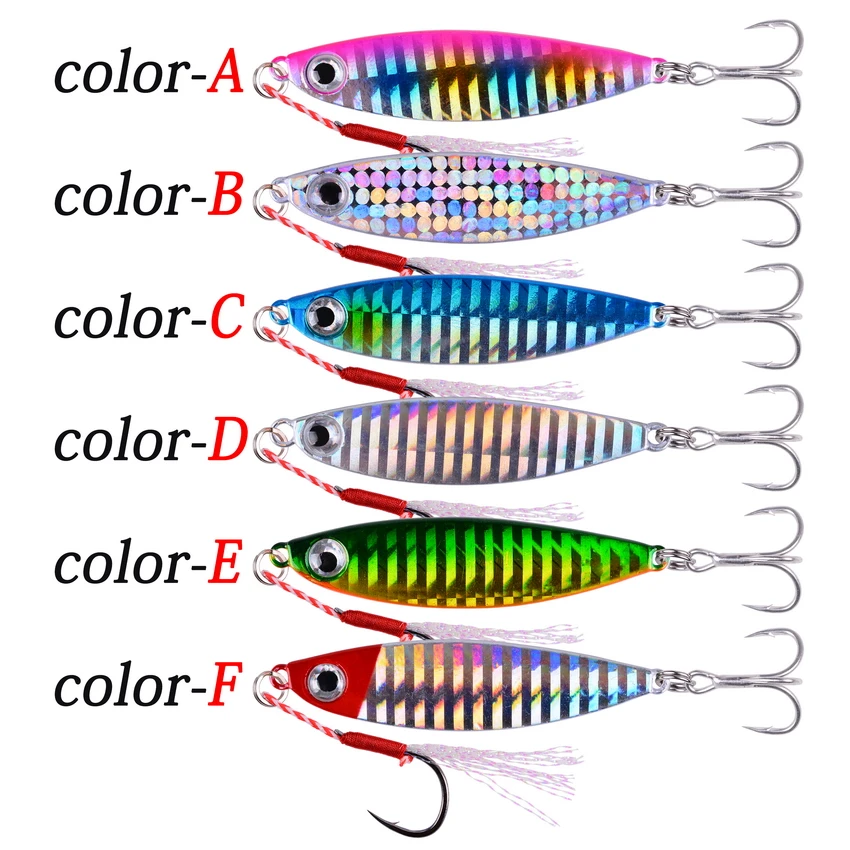 Jig metálico lucio agua salada resistente brillante efectivo 7g-30g