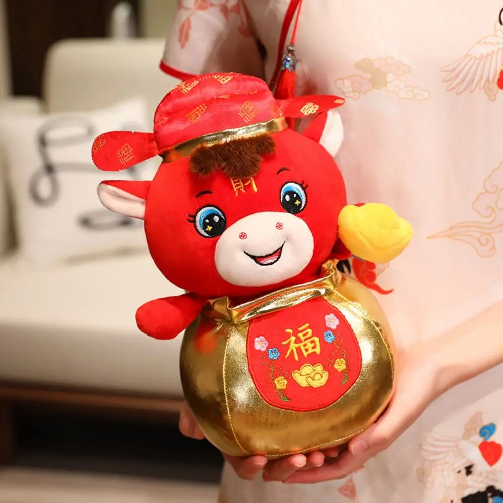 Divertidos animales de dibujos animados, juguetes de peluche de caballo, 18/25/30cm, lindo muñeco de peluche de poni, regalo de Festival de mascota de Año Nuevo rojo de la suerte