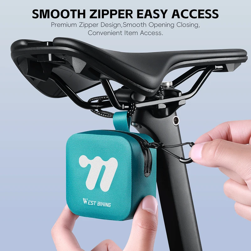 WEST BIKING Mini Bike Saddle Bag Portable Waterproof Under Seat Hanging Storage Bag Cycling Tail Bag MTB Road Bike Accessories