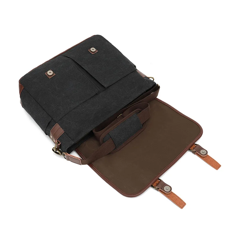 Chikage-Bolso cruzado de lona multifunción para hombre, bolso de mano de gran capacidad para ordenador, maletín portátil Unisex de alta calidad