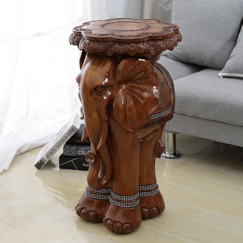 Sgabello alto elefante in stile europeo, decorazione del soggiorno, vaso per la casa, sgabello, ornamento per l'inaugurazione della casa