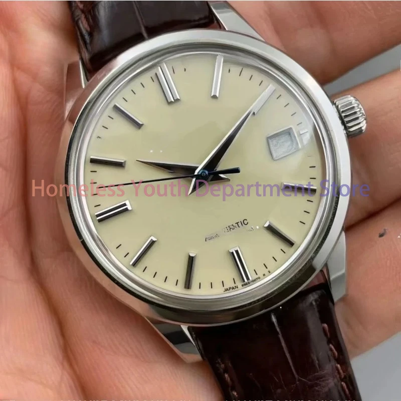 2024 New High-End Custom Sbgr261 NH35 Five-Sided Grinding Needle Enamel Dial Bubble Yellow Cream Plate