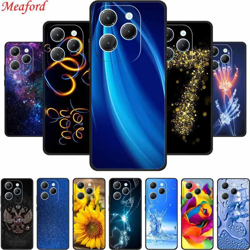 For Infinix Hot 40 Pro Back Cover Case Protective Black Silicone Soft Phone Case For Infinix Hot 40 Pro Case Hot40 40Pro 6.78