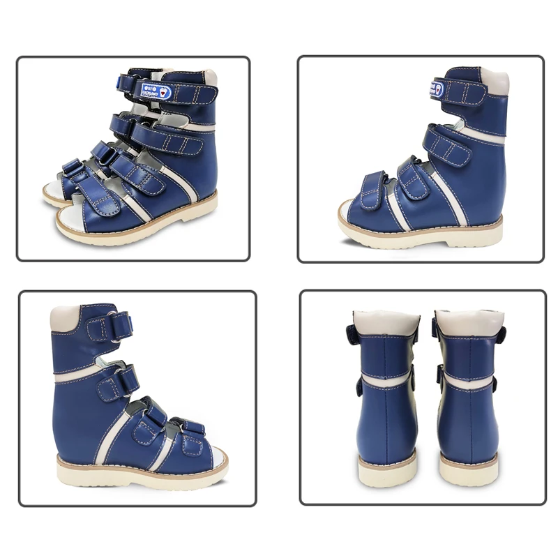 Kids Shoes Children Girls Boys Orthopedic Sandals With Arch Support Insole EVA Sole Breathable Clubfoot Varus Leather Footwear