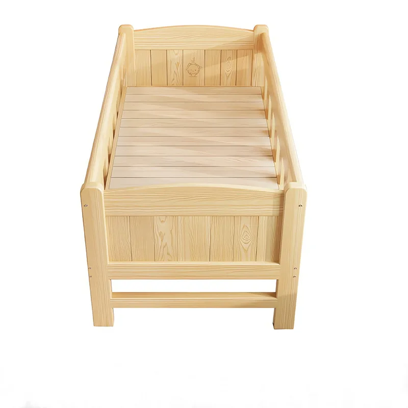 Splicing bed widening artifact outer expansion flat crib boys and girls guardrail anti-drop baby bed solid wood children's bed