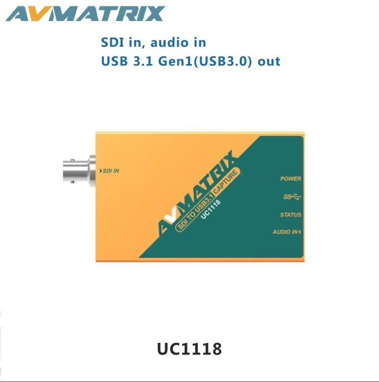 AVMATRIX UC2018 UC1118 UC2218 UC1218 4K HDMI-compatible to USB 3.1 TYPE-C Uncompressed Video Capture For Streaming