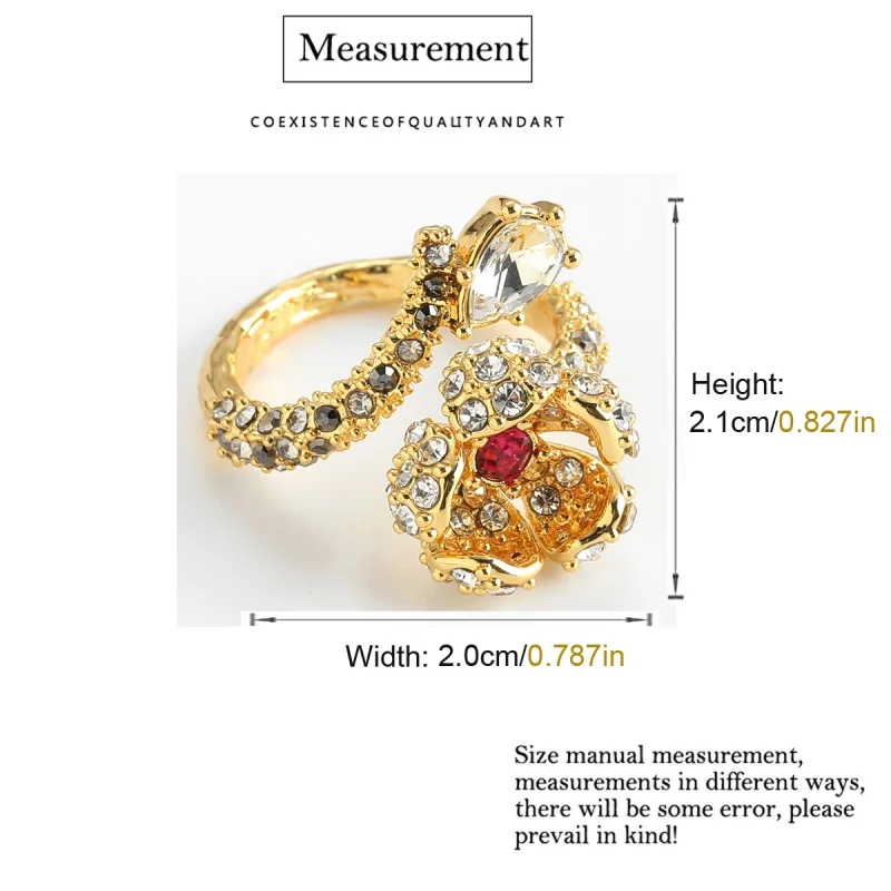 Vintage Natural Stone Little Flower Rings Stereoscopic Rhinestone Gold Color For Woman Accessories Jewelry Trends 2025 New Gift