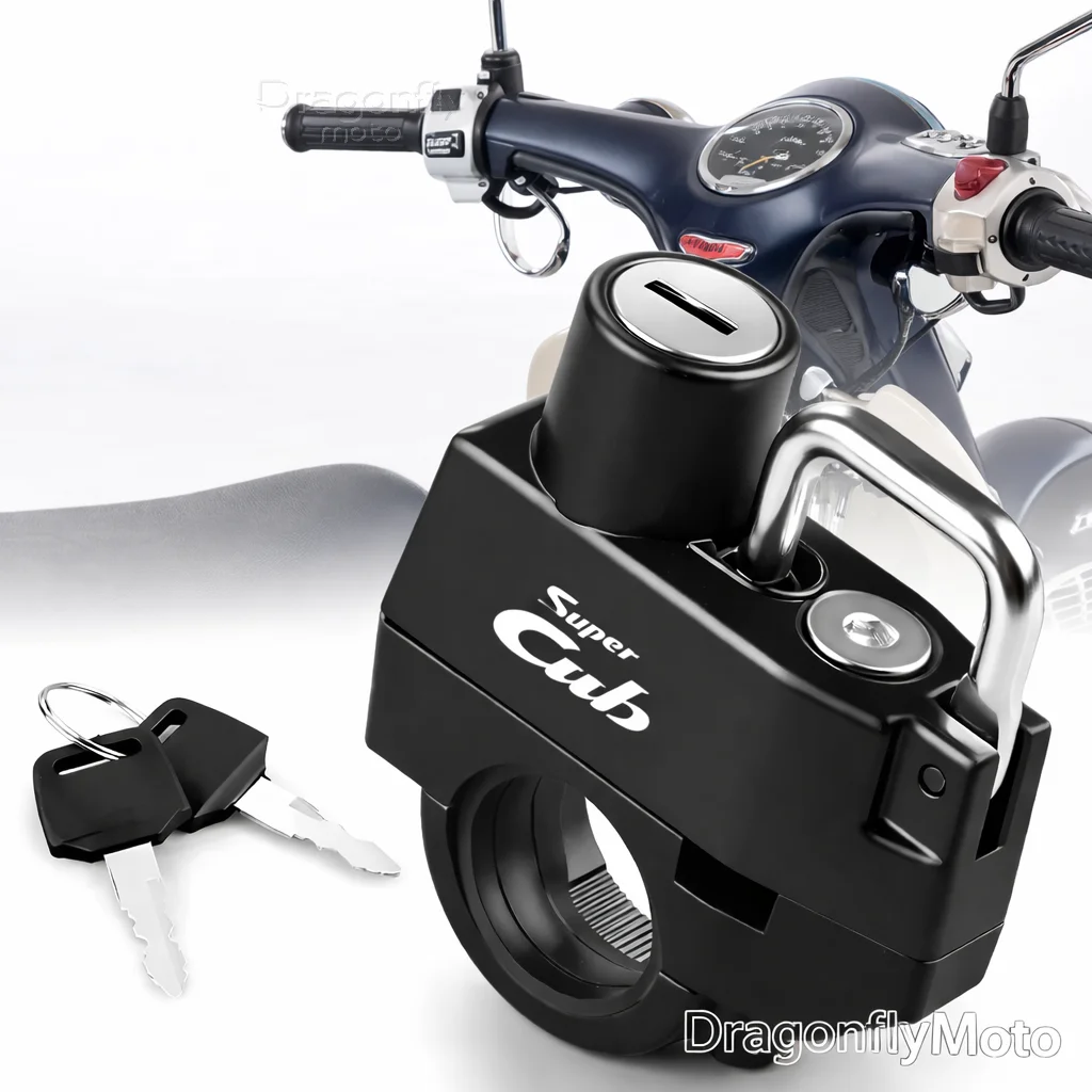 

Замок для мотоциклетного шлема для Honda Super CUB C70 90 110 C125, противоугонный замок для шлема, устройство блокировки, нержавеющий, противоугонный.