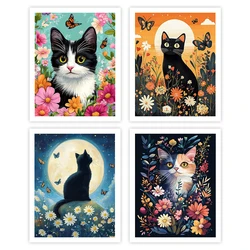 GATYZTORY Painting By Number Draw Cat Flowers Animals Crafts Supplies Adults Arts Watercolor Oil Diy Decorative Paintings Gifts
