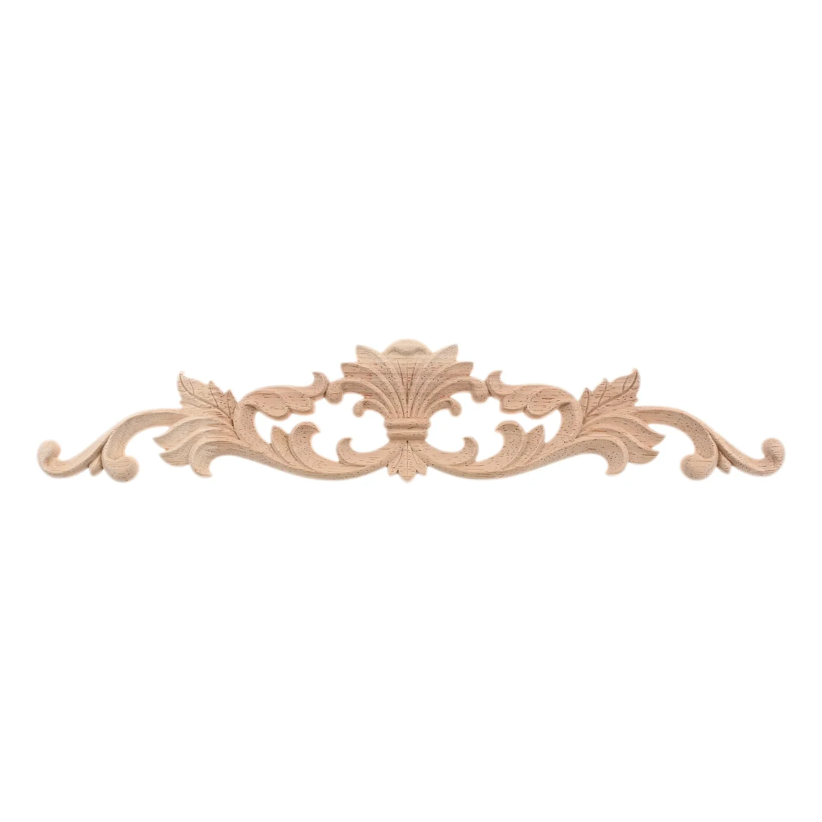 1pc Unpainted DIY Decorative Wooden Carved Onlay Appliques 36*7cm Wood Appliques and Onlays for Door Cabinet Wardrobe Fireplace