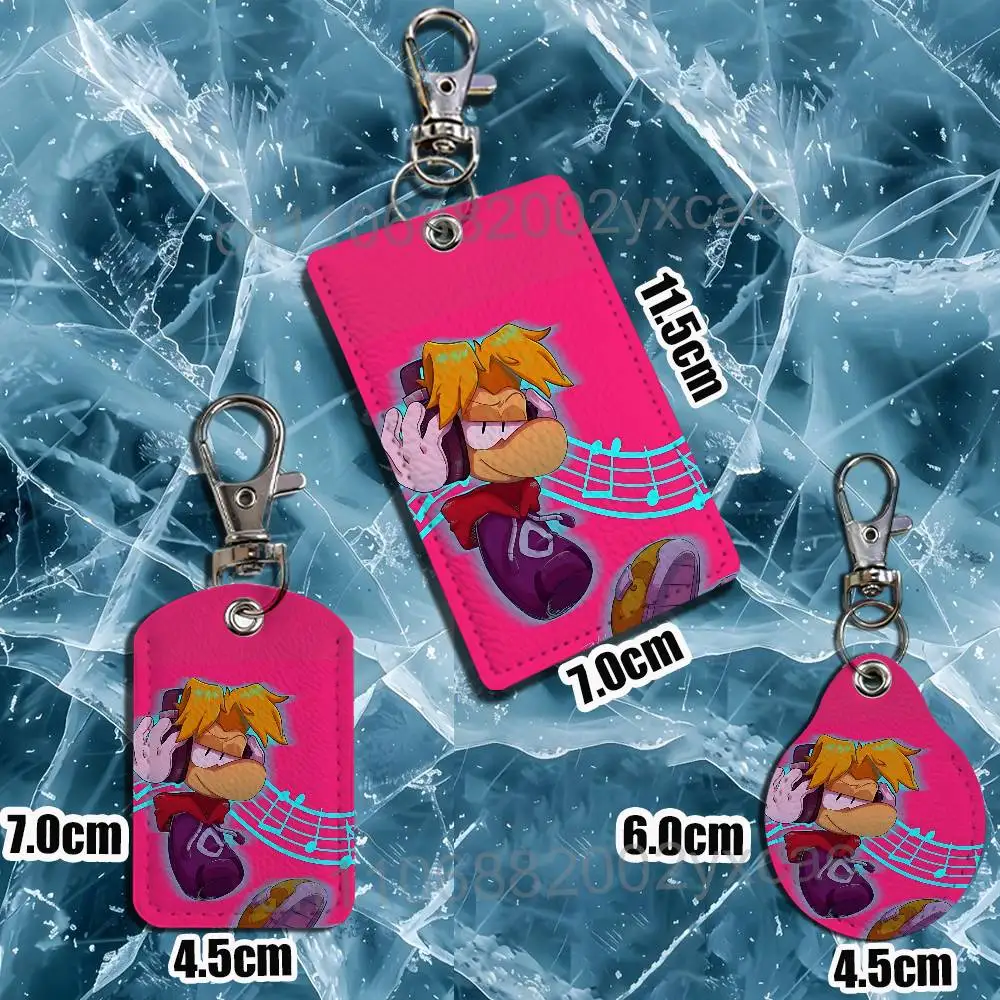 Flying fist attack Rayman Card Holder With Keychain Executive Protection For Bank Credit Subway Bus