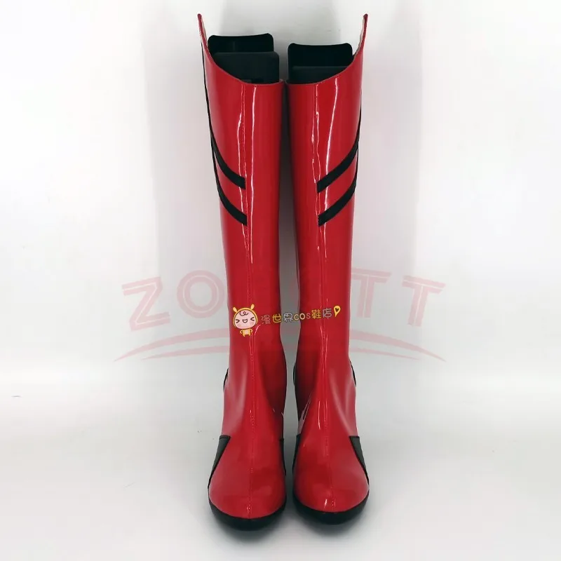 Asuka Langley Soryu Cosplay Anime Shikinami Asuka RangurП Scarpe Natale Rosso caldo Stivali lunghi Halloween Party Donna Uomo Scarpe