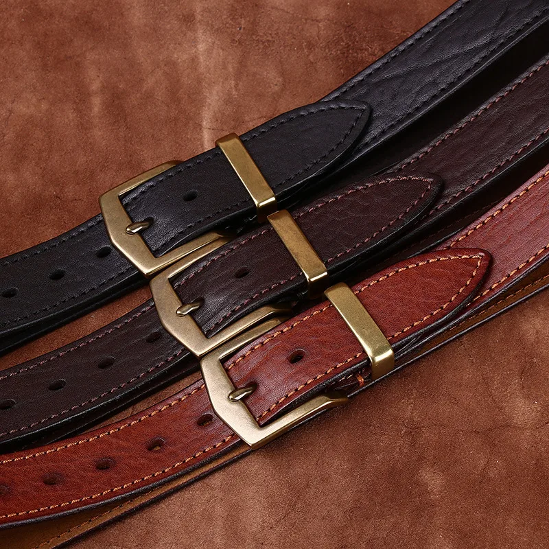 

Classic African Buffalo Leather Belt with Embossed Patterns for Men