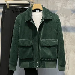 Fashion Brands Mens Clothing Tops Corduroy Jackets Korean Version Trendy Spring and Autumn Jackets for Men