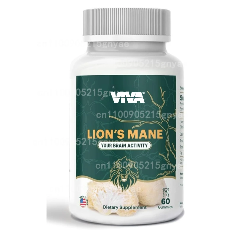 

Lion mane mushroom gummies with turkey tail, lingzhi and more, 60 capsules, raspberry flavor