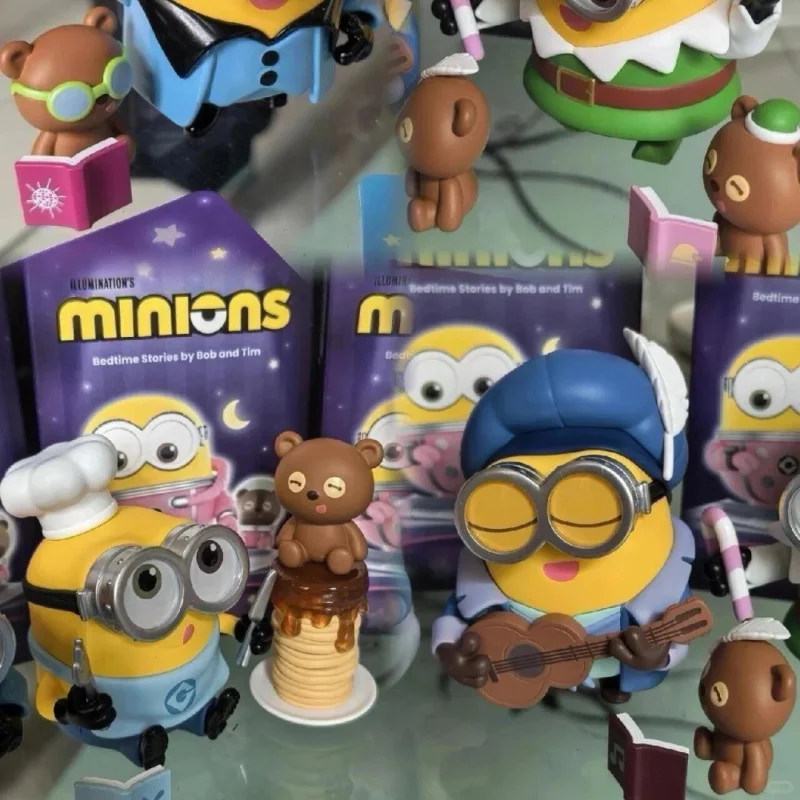 Pop Mart Minions Blind Box Figurine Bob's Bedtime Fantasy Story Serie Sammlerstück Trendiges Spielzeug für Kinder Geschenk Dekoration