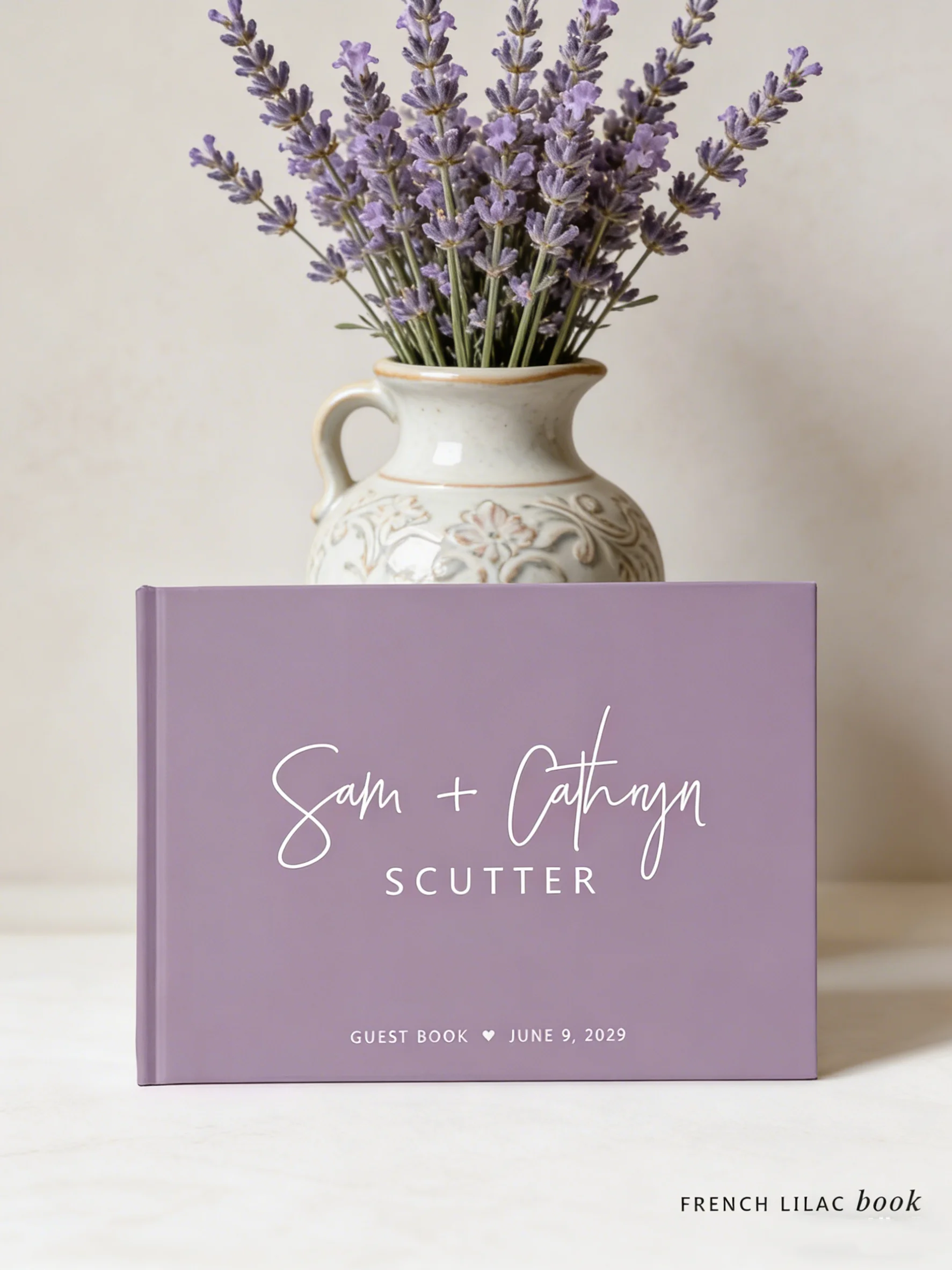 

Персонализированная гостевая книга для свадебного приема в стиле французской сирени, 50 листов, альбом для фотосессии, различные цвета на выбор