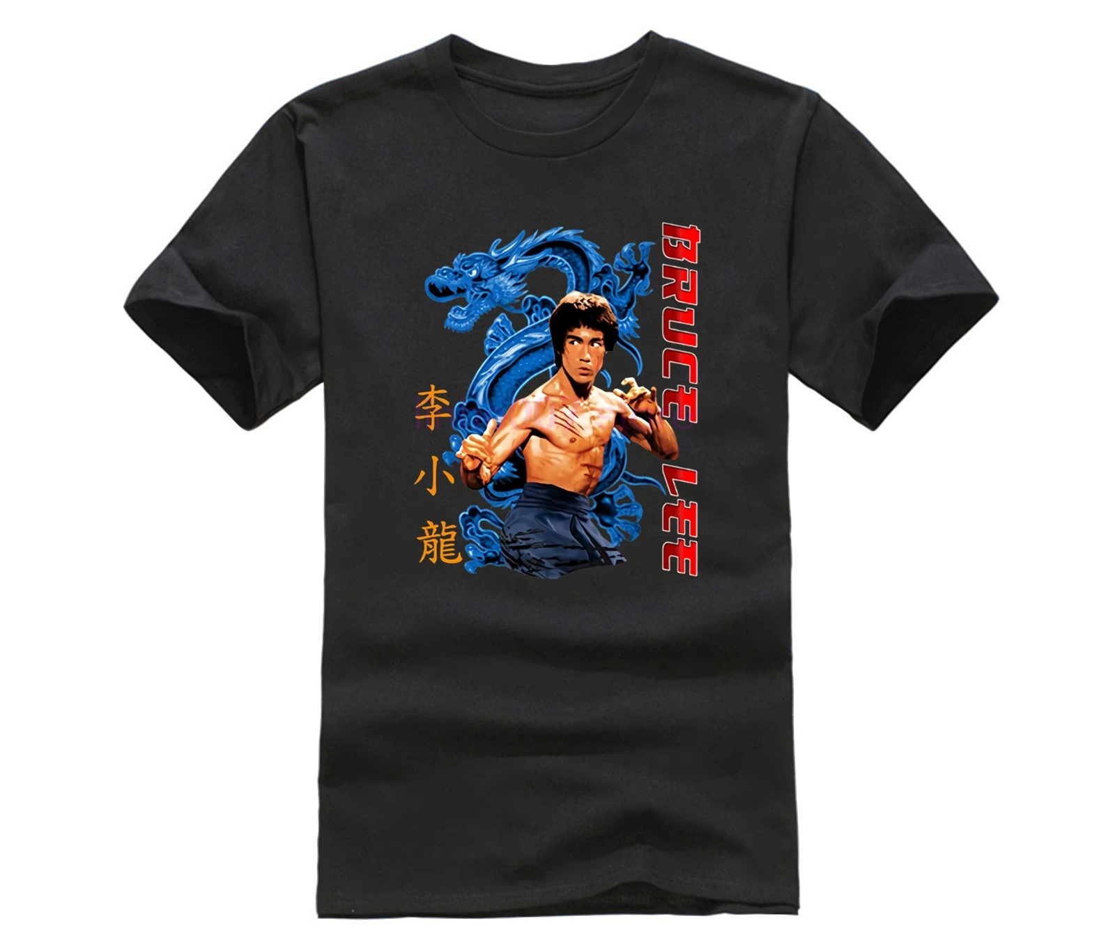 Short Sleeve O-Neck Men\'s T Shirt New S-5XL harajuku Fashion Chinese Lee Blue Dragon Kung Fu Martial Art T-Shirt Summer Cotton