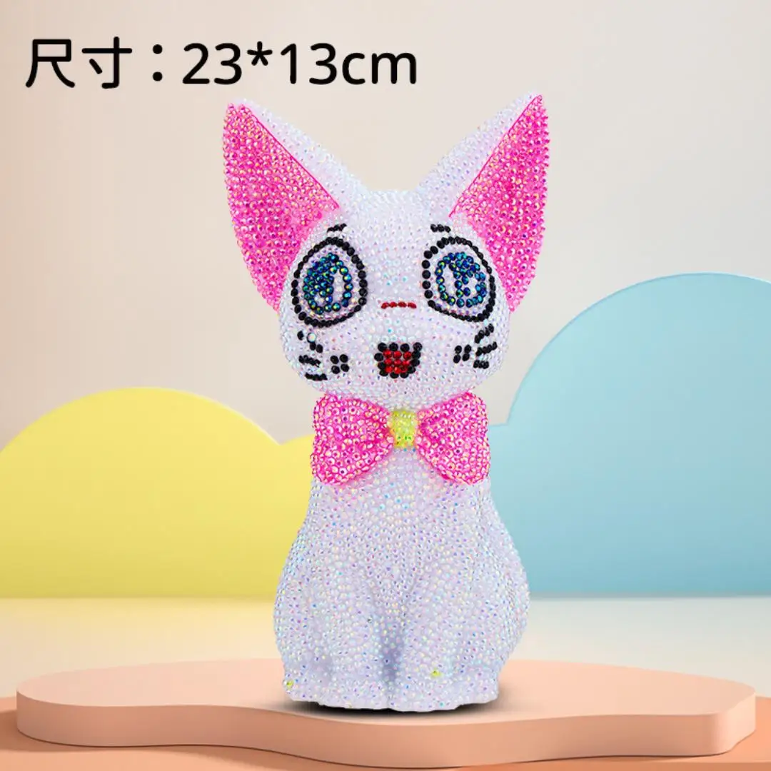 DIY Skarbonka Dziecięca Rękodzieło Wiercenie Punktowe Duża Skarbonka Ozdoby Naklejki Diamentowy Obraz Winyl Lalka Zabawki dla Dzieci