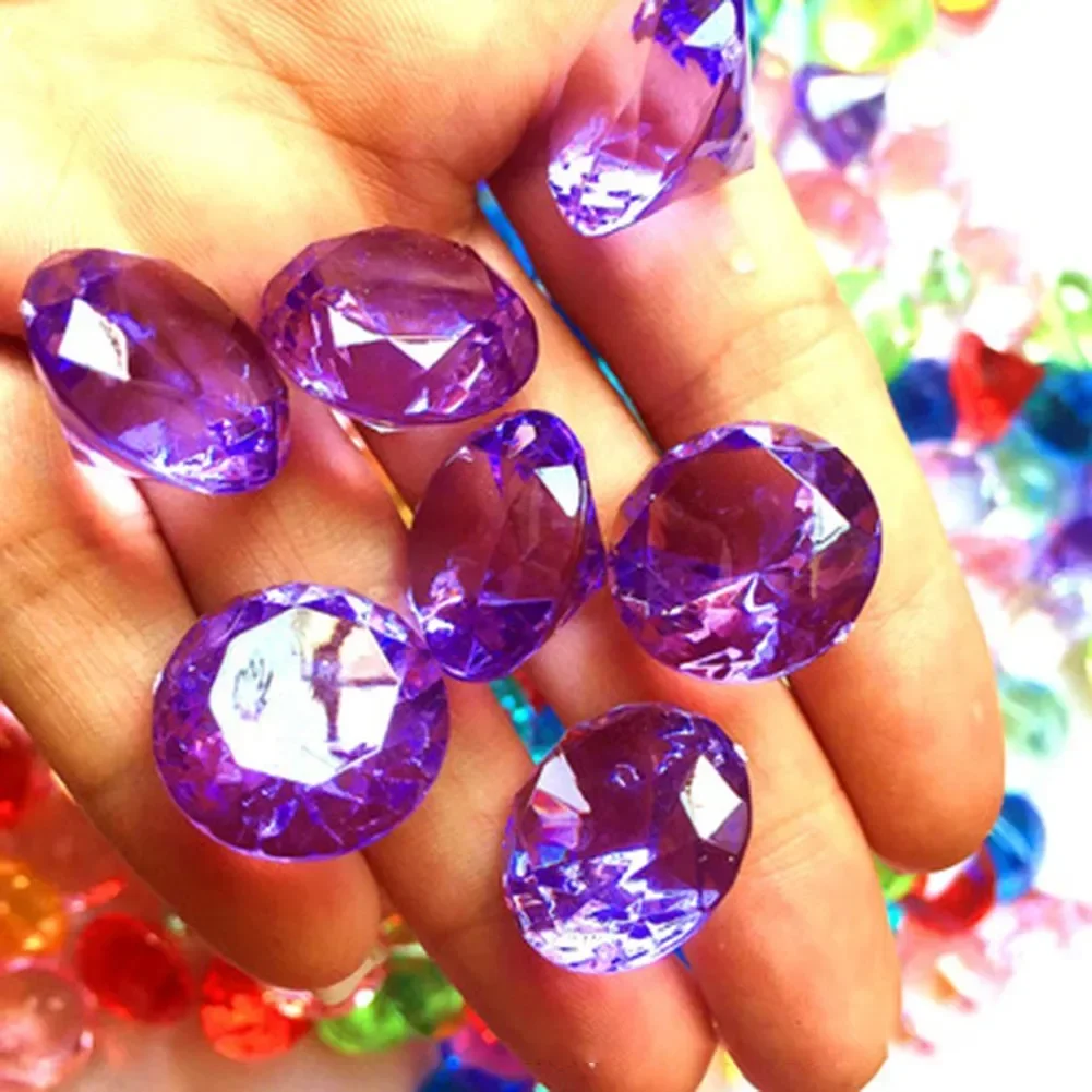 100pcs Faux Gems Diamond Jewels Treasure Chest Pirate Filler Props Party Confetti Wedding Christmas Decoration Gifts