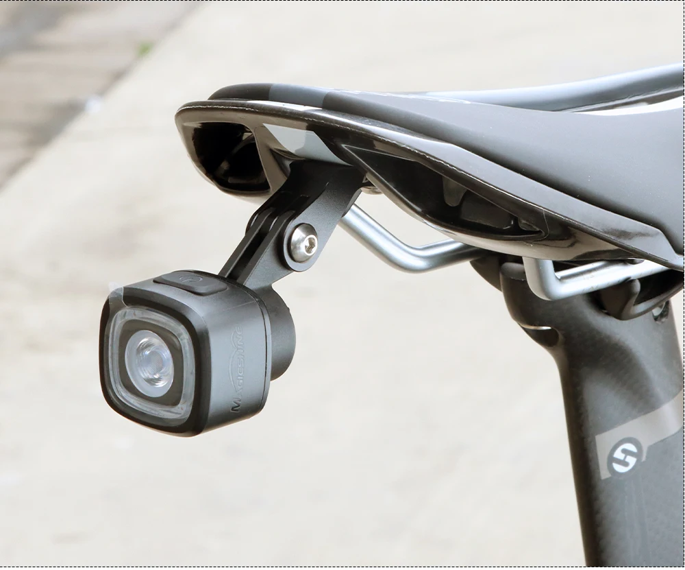 Fahrrad Sattel Schiene Rücklicht Halterung Sattelstütze Halterung Ständer Für Magicshine RN120 SEEMEE 60 100 180 200 300 Lampe Verlängerung Halter – Detail 15