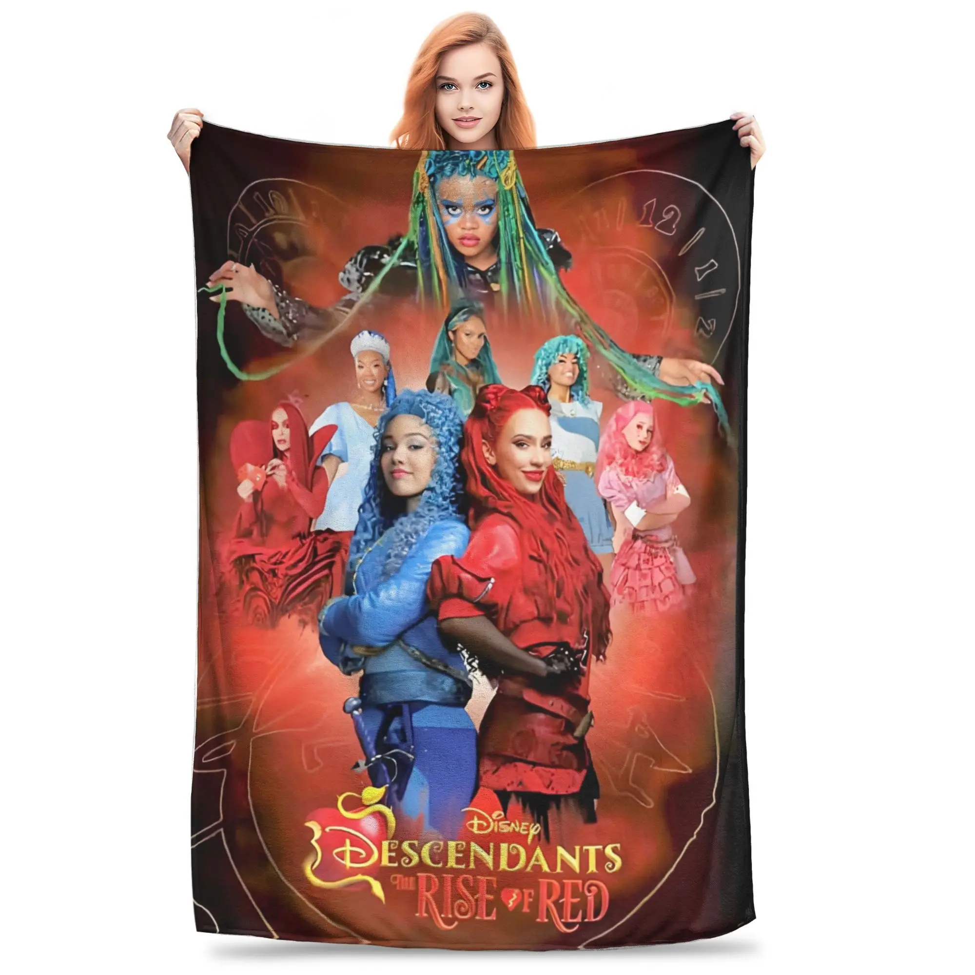 

Descendants 4 the Rise of Red Throw Blanket for Couch Soft Fuzzy Plush Blanket 50x60 Inches Multi-size Bedspreads All Seasons