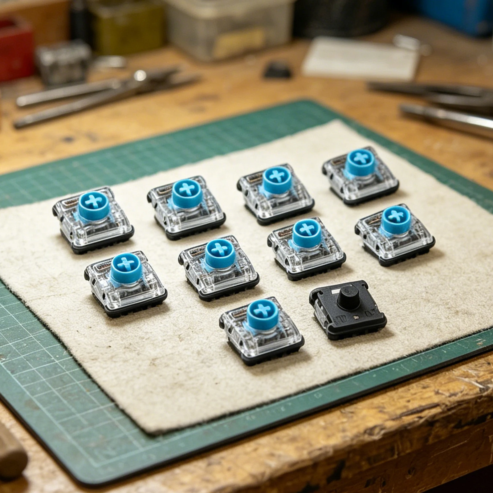 10 Pack 1353 Linear Tactile Switches for Custom For Mechanical Keyboards with Stable Base and Even Pressure Distribution System
