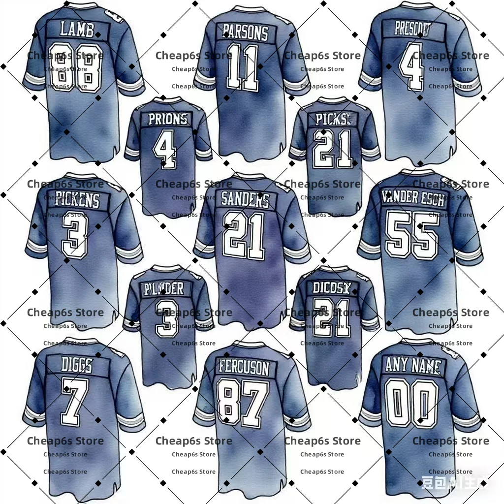 

High Quality Embroidery Dallas American Football Jersey CeeDee Lamb Micah Parsons George Pickens Football Shirts