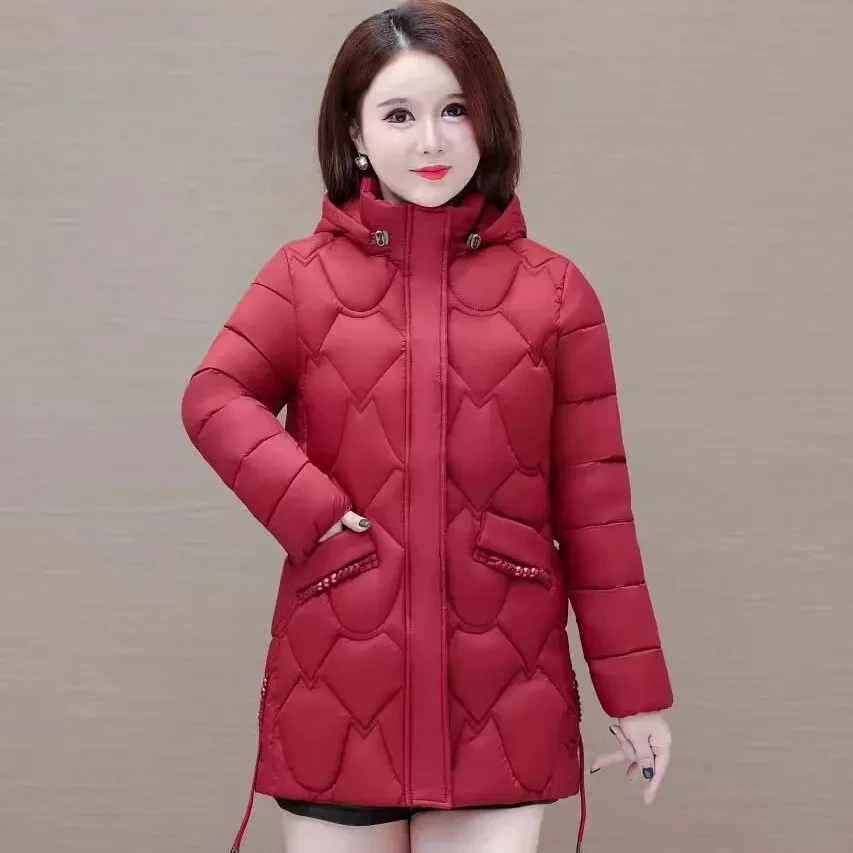 

2025 New Womens Winter Padded Jacket Women Thick Warm Down Cotton Jacket Coat Ladies Slim Fit Parka Coat Plus Size 3XL
