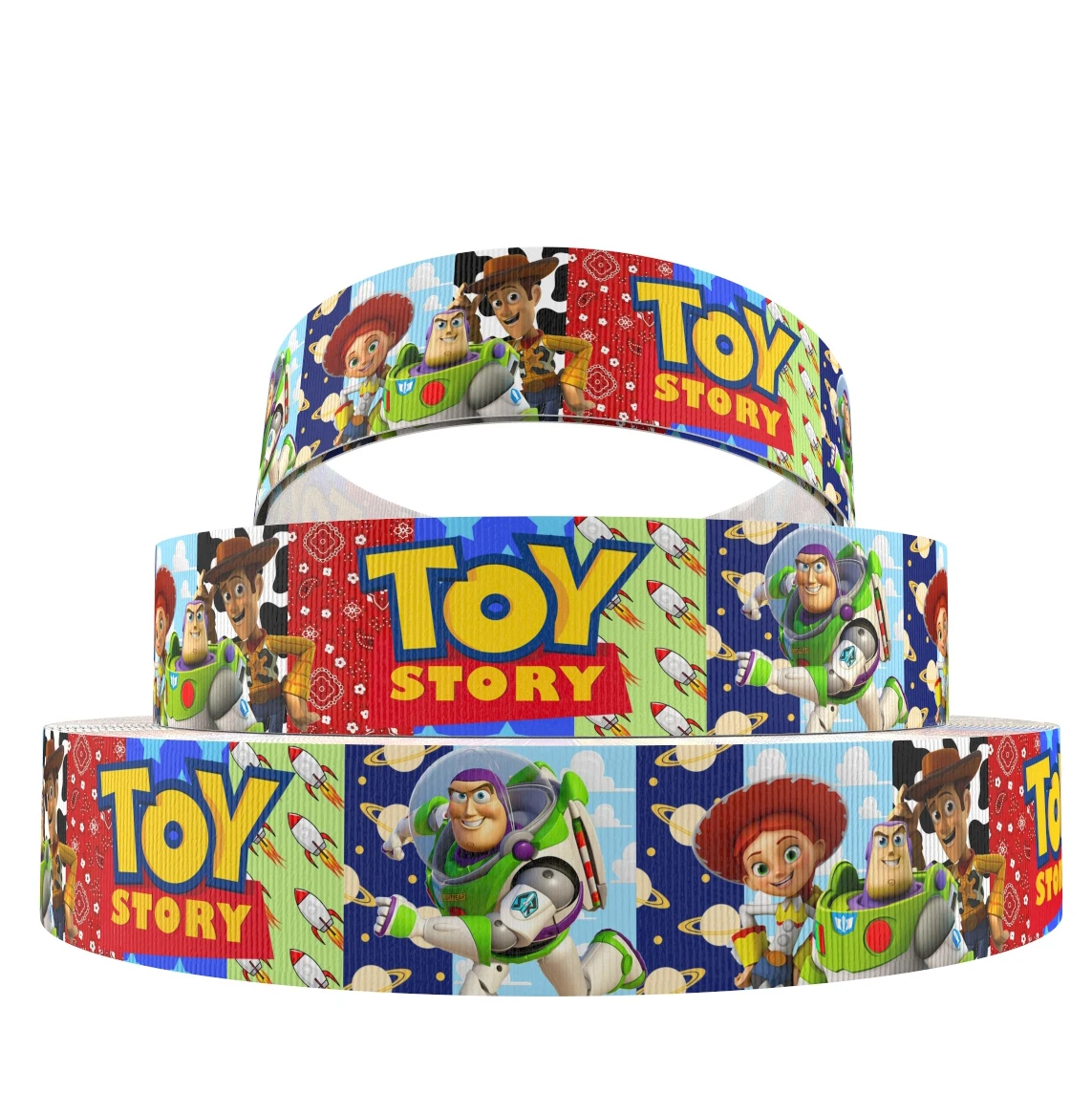 Disney 5Yards Multi Size Toy Story Buzz Lightyear Printed Grosgrain Ribbon For Hairbows DIY Craft Supplies Cartoon Ribbons