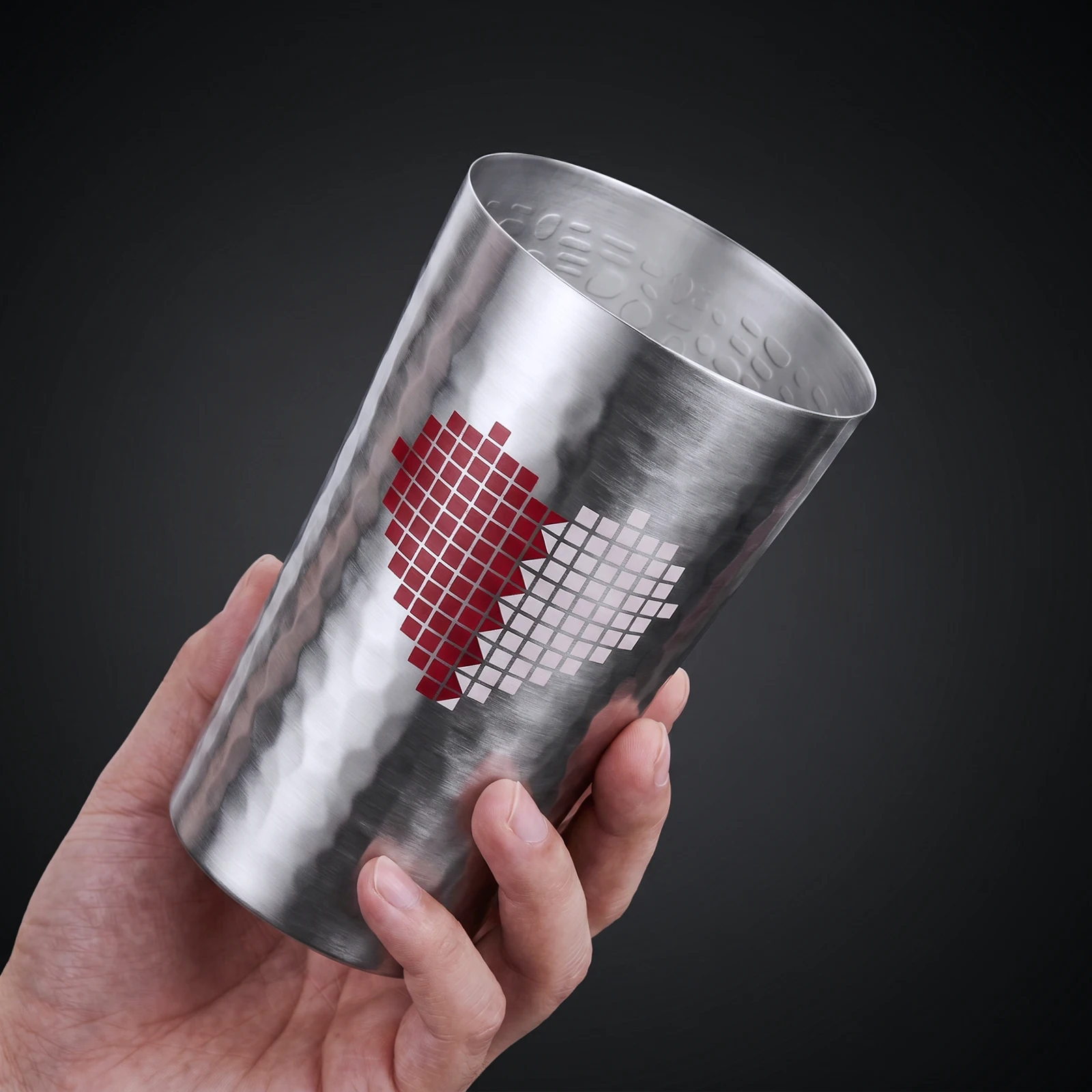 Funny Cold Transformation Half to Whole Heart Aluminum Cup Environmentally Friendly Beer Cup Outdoor Cold Drink Mugs Drinkware