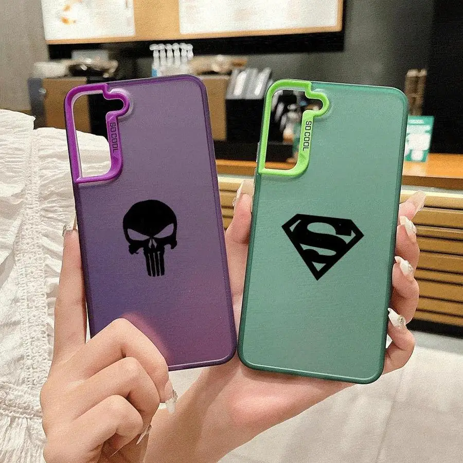 Marvel Punisher Phone Case for Realme C15 C20 C21 C21Y C31 C33 C35 C53 C55 8 8i 9i 10 11 Pro 12 Colorful Silver Cover