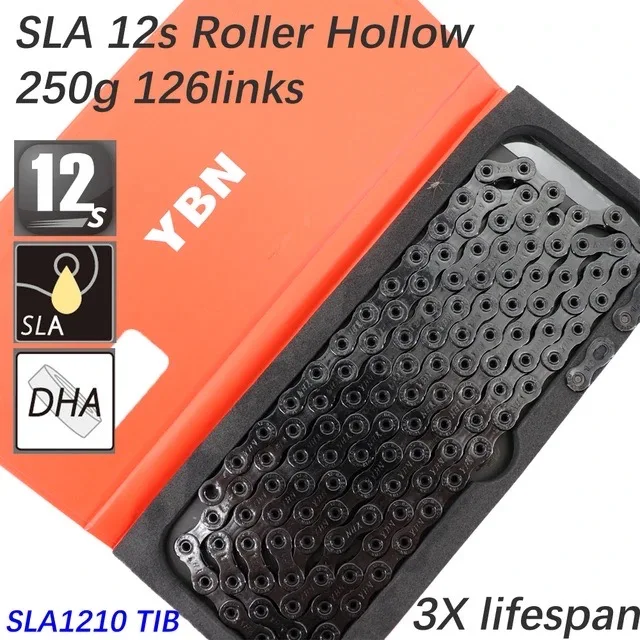 YBN 12speed SLA1210 bicycle chain for road mountain biking, compatible with SRAM SHIMANO Campagnolo 12speed transmission system