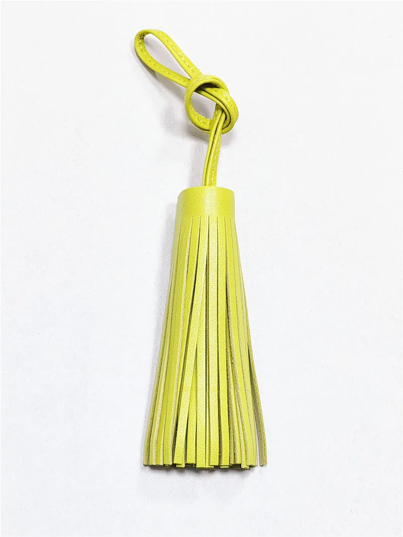 Elegant Lamb Long Leather Tassel Keyring for Her Luxurious Women's Gift Idea Stylish Bag Charm Fashion Jewelry Accessories Decor image 2