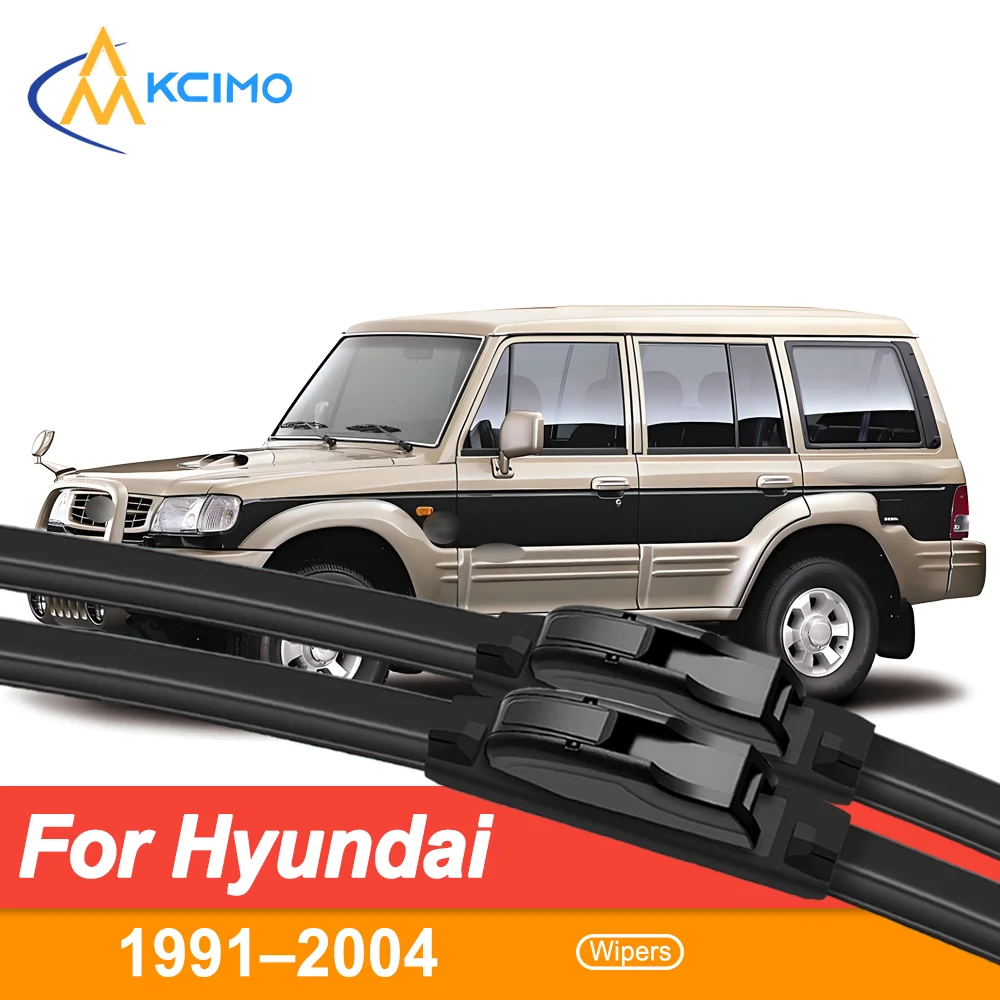 Par de seguridad esencial, 2 limpiaparabrisas delanteros para Hyundai Galloper 1991-2004, claridad para todo tipo de clima, duradero, fácil de instalar
