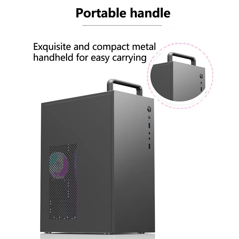 T2 Business Office Computer Case Portable Design Supports ATX Power Supply M-ATX/Mini ITX Motherboard PC Chassis