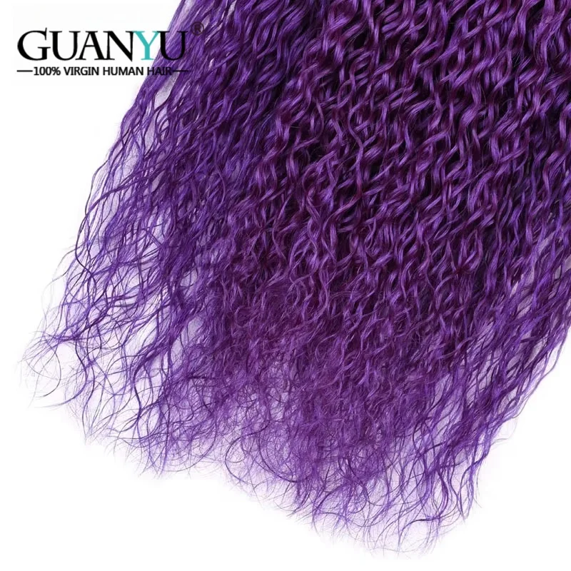 1B/الأرجواني غريب مجعد أومبير الملونة الشعر البشري حزم 100% وصلات شعر بشرية 3/4 حزمة صفقات ينسج الشعر البشري #4