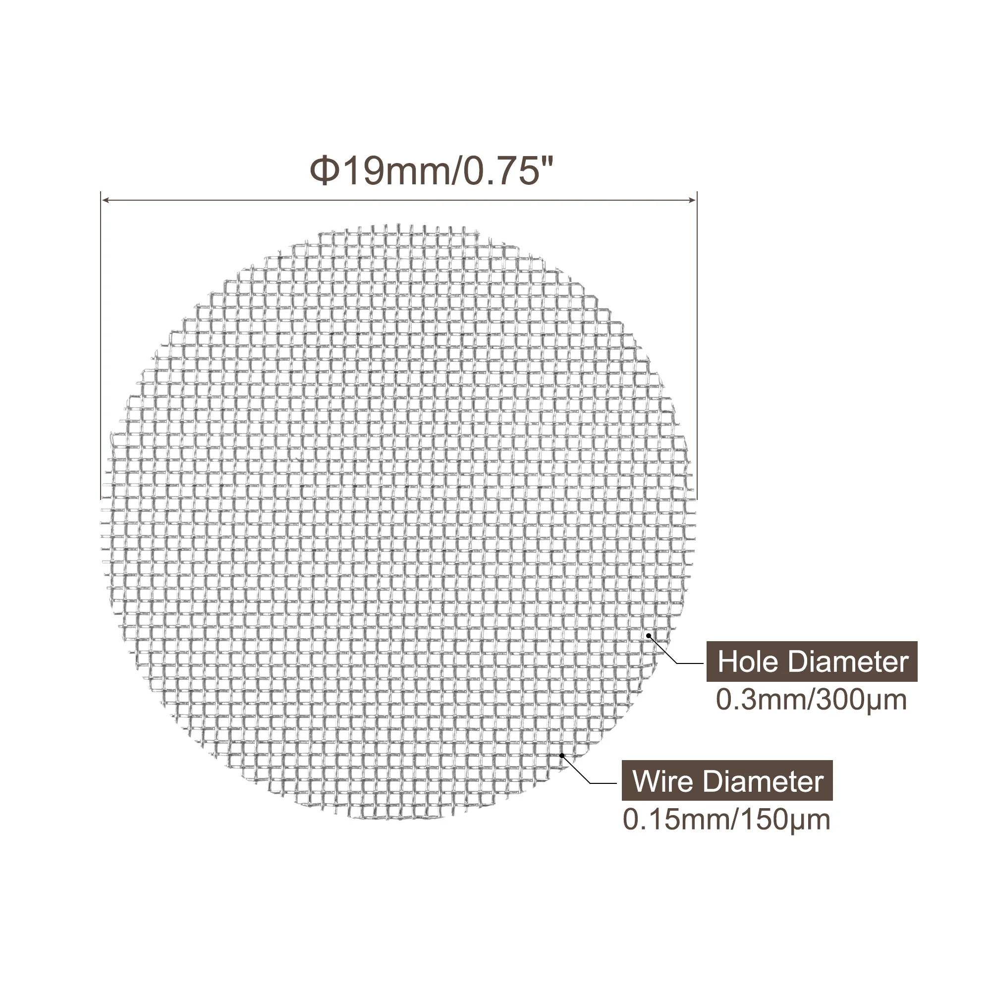 UXCELL 30 Stück Pfeifensiebgewebe aus Edelstahl, 6–25,4 mm Durchmesser, multifunktionales Raucherzubehör für Rohrfilter